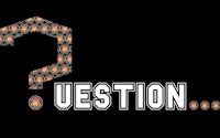 the question logo on a black background